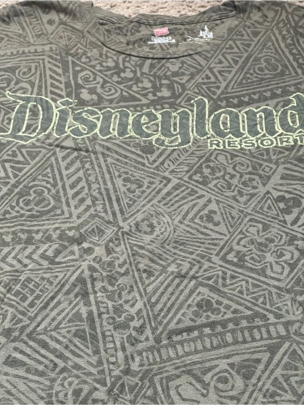 DISNEYLAND Resort Tee Shirt Disney Parks Extra-Large Olive Green Graphic Tee